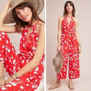 Anthropologie Red Andros Printed Jumpsuit